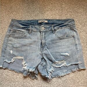 refuge Light Wash Distressed Denim Cutoff Shorts